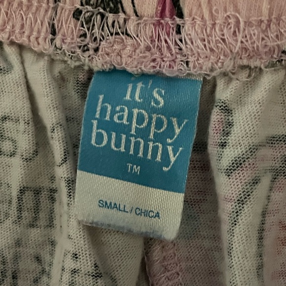 Rare It’s Happy Bunny You Can Be A Princess Pajamas Shorts Size Small Pink - Picture 5 of 9